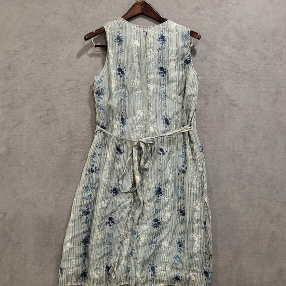 J. Jill Wrap Midi Dress Women's Size 10 Lined Sleeveless Floral Print Cottage - Picture 2 of 5